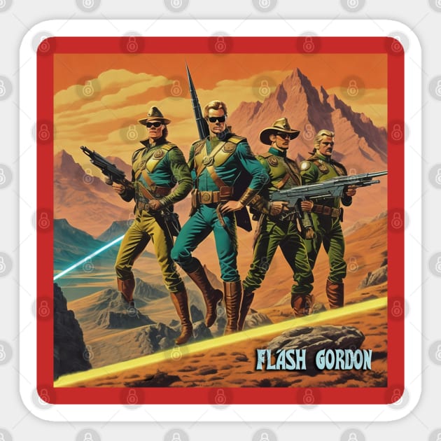 Flash Gordon and 3 Hawkmen Sticker by Rhounin's Gear